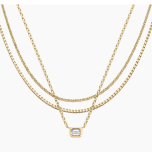 Lab Diamond and Mixed Chain Necklace Set